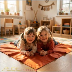 Spieltuch Goldorange Ponge 05 138x138cm