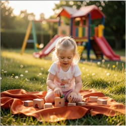 Spieltuch Goldorange Ponge 05 55x55cm