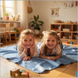Spieltuch Himmelblau Ponge 05 90x90cm Spieltuch Himmelblau Ponge 05 90x90cm