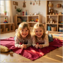 Spieltuch Zinnoberrot Ponge 06 74x74cm