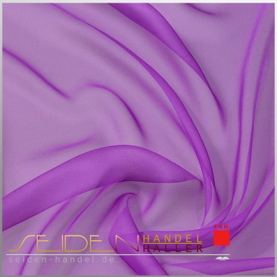 Seidenstoff Chiffon 4.5, 90 cm, in 3m-Coupon, violett