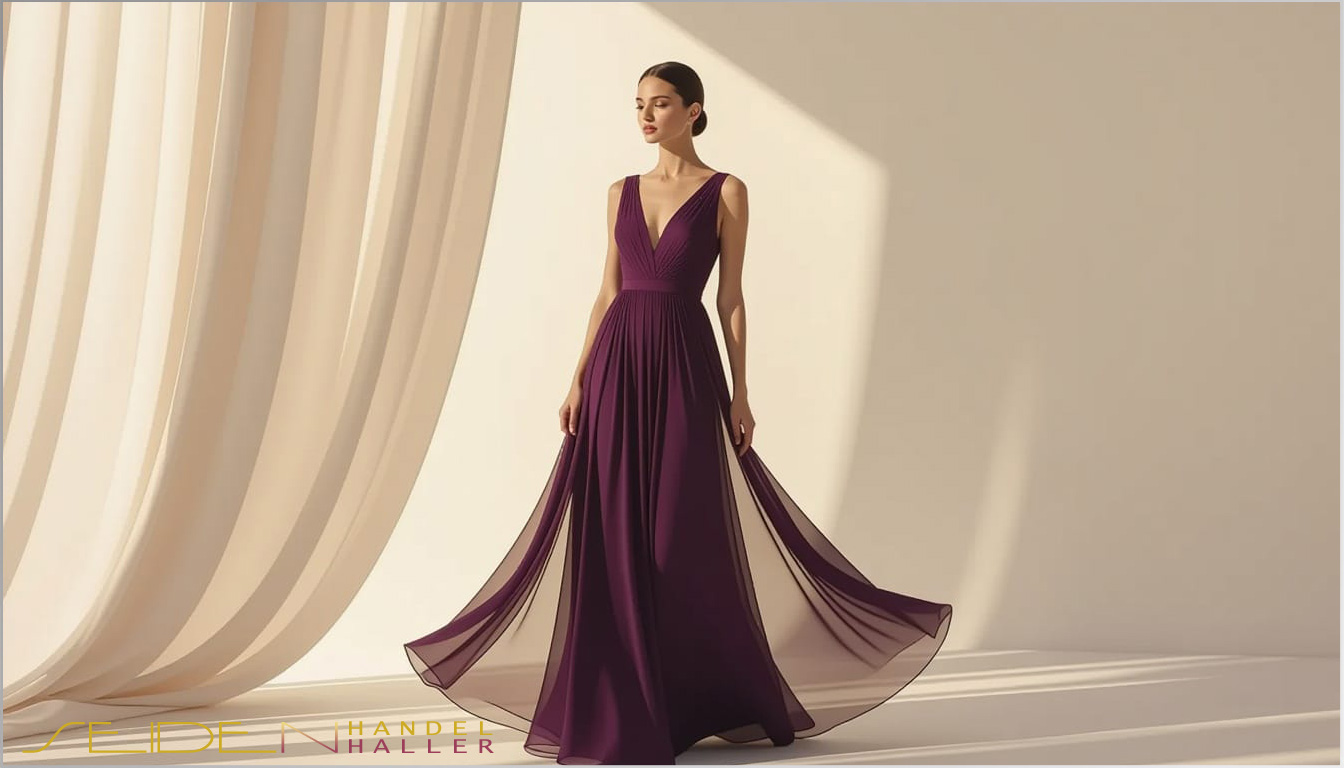 Seidenstoff aus Chiffon - Damson