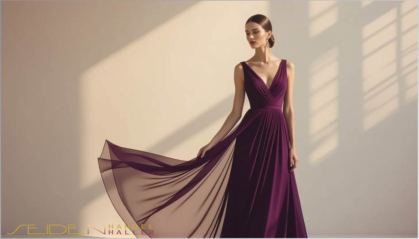 Seidenstoff aus Chiffon - Damson