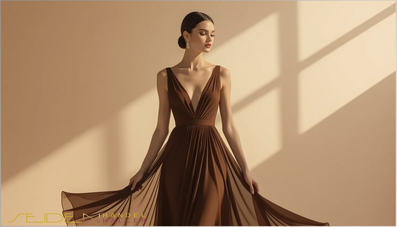 Seidenstoff aus Chiffon - Hot Chocolate