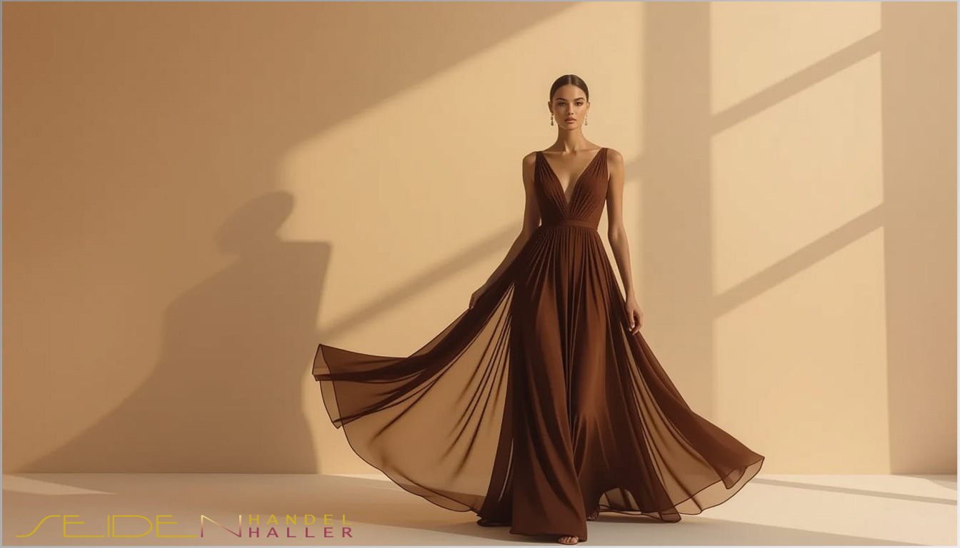 Seidenstoff aus Chiffon - Hot Chocolate