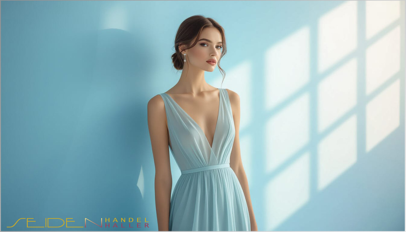 Seidenstoff aus Chiffon - Lyons Blue