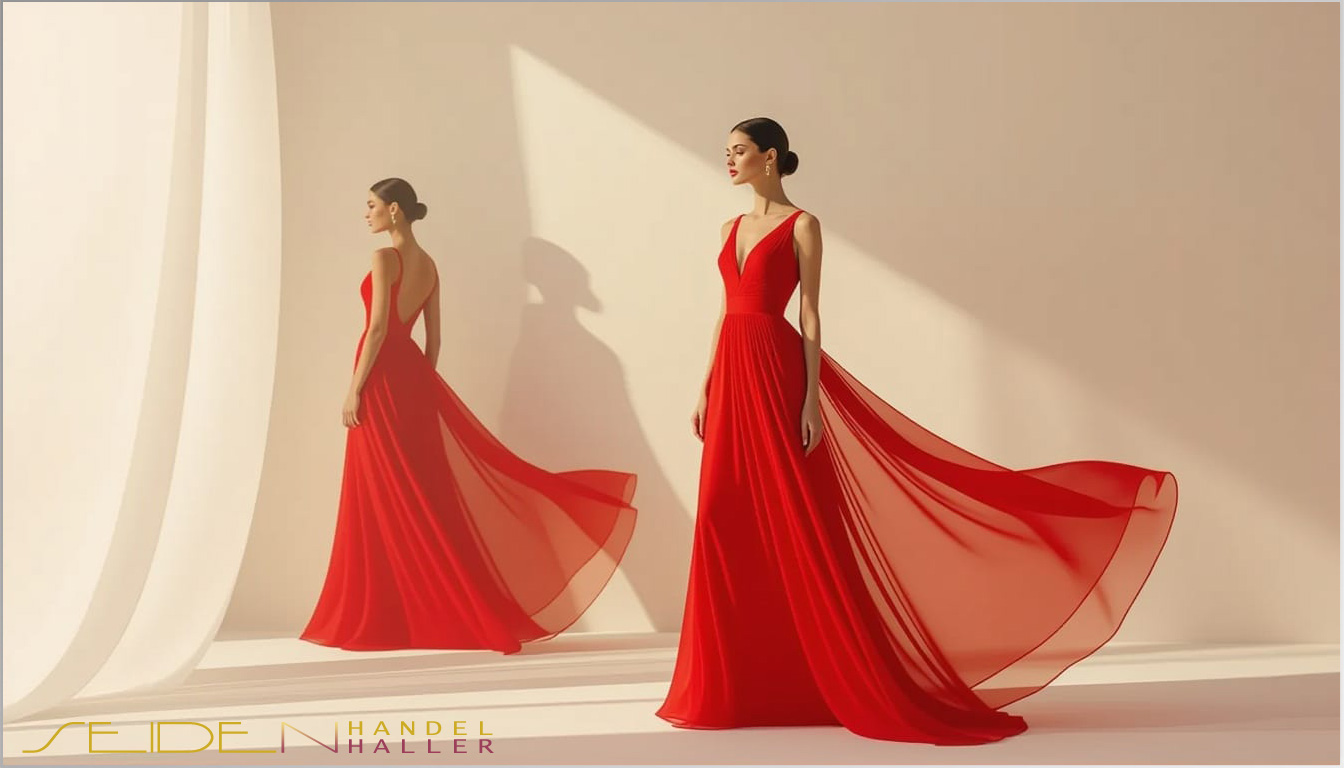 Seidenstoff aus Chiffon - Poppy Red