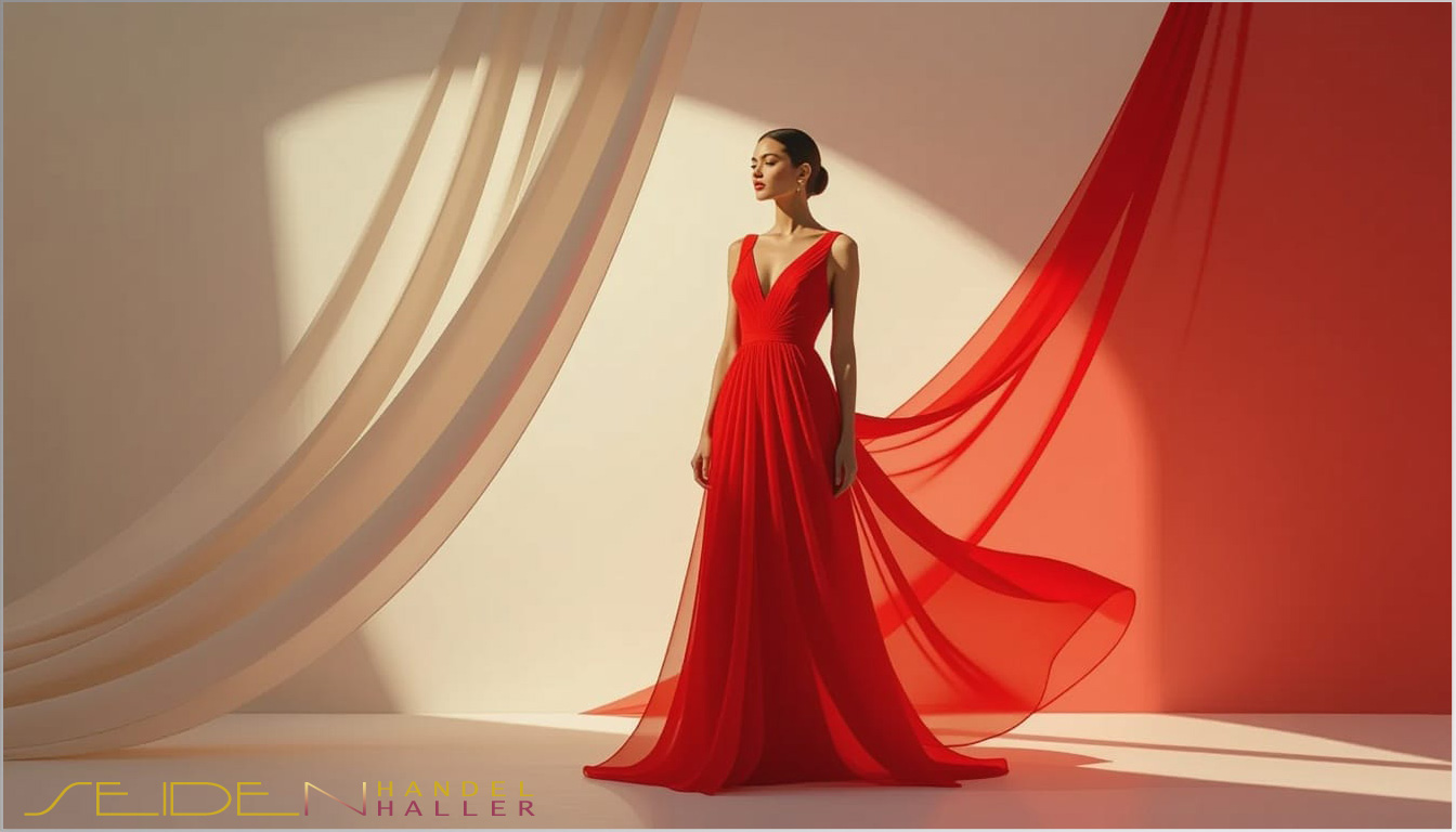 Seidenstoff aus Chiffon - Poppy Red