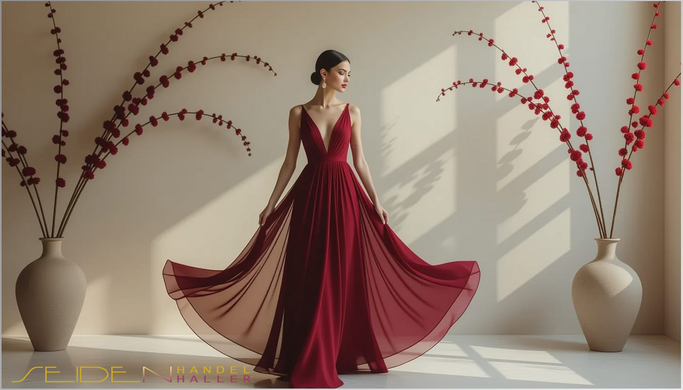 Seidenstoff aus Chiffon - Winterberry