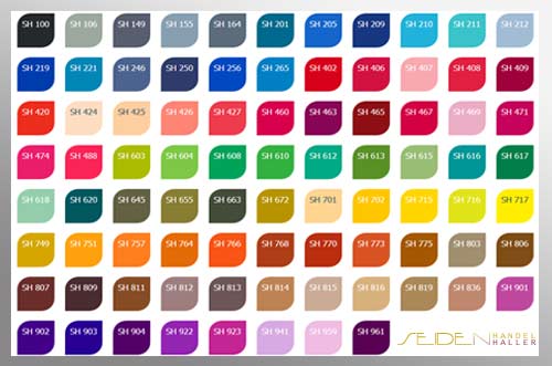 Farbpalette mit 85 Farben