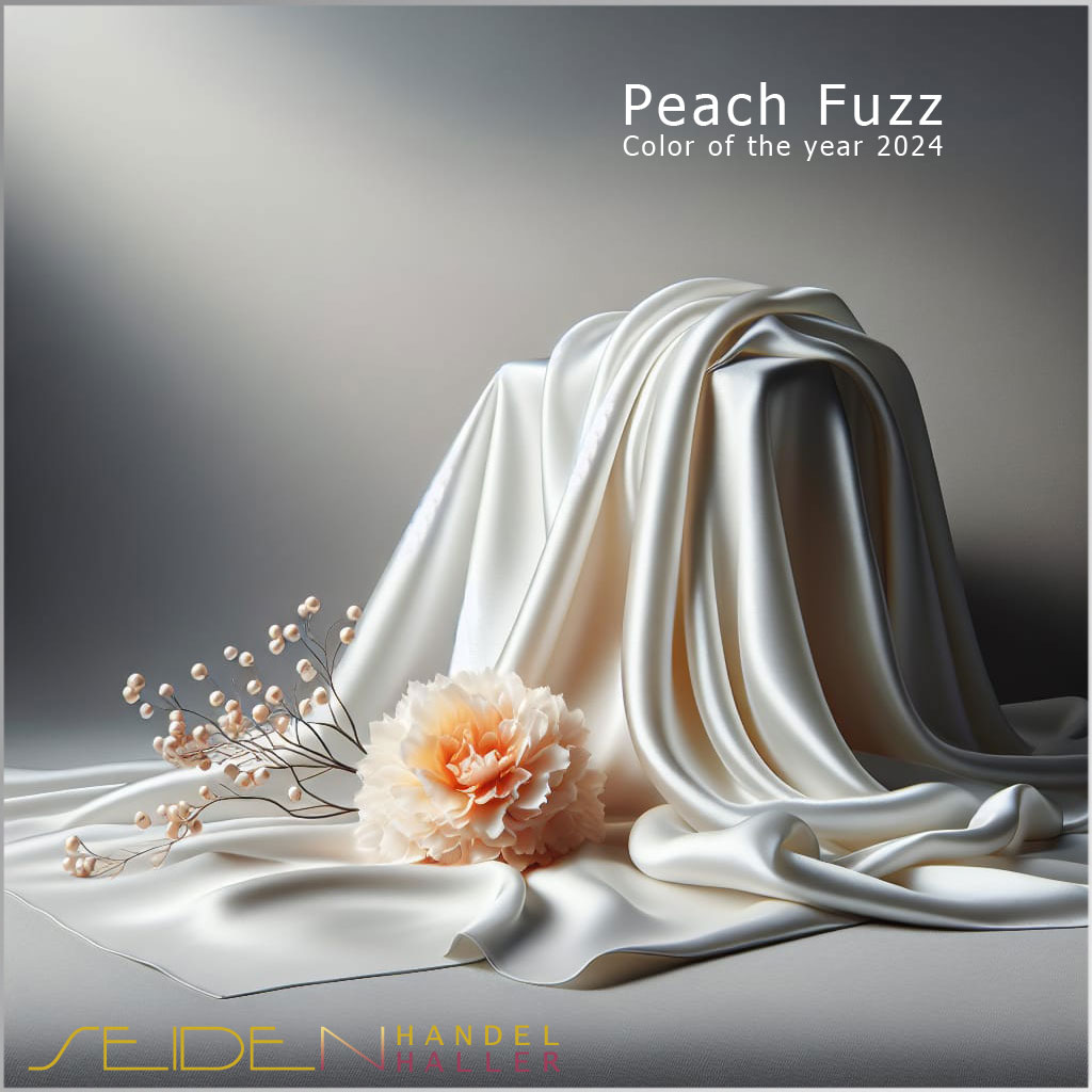 Seidenstoffe in der Farbe Peach Fuzz